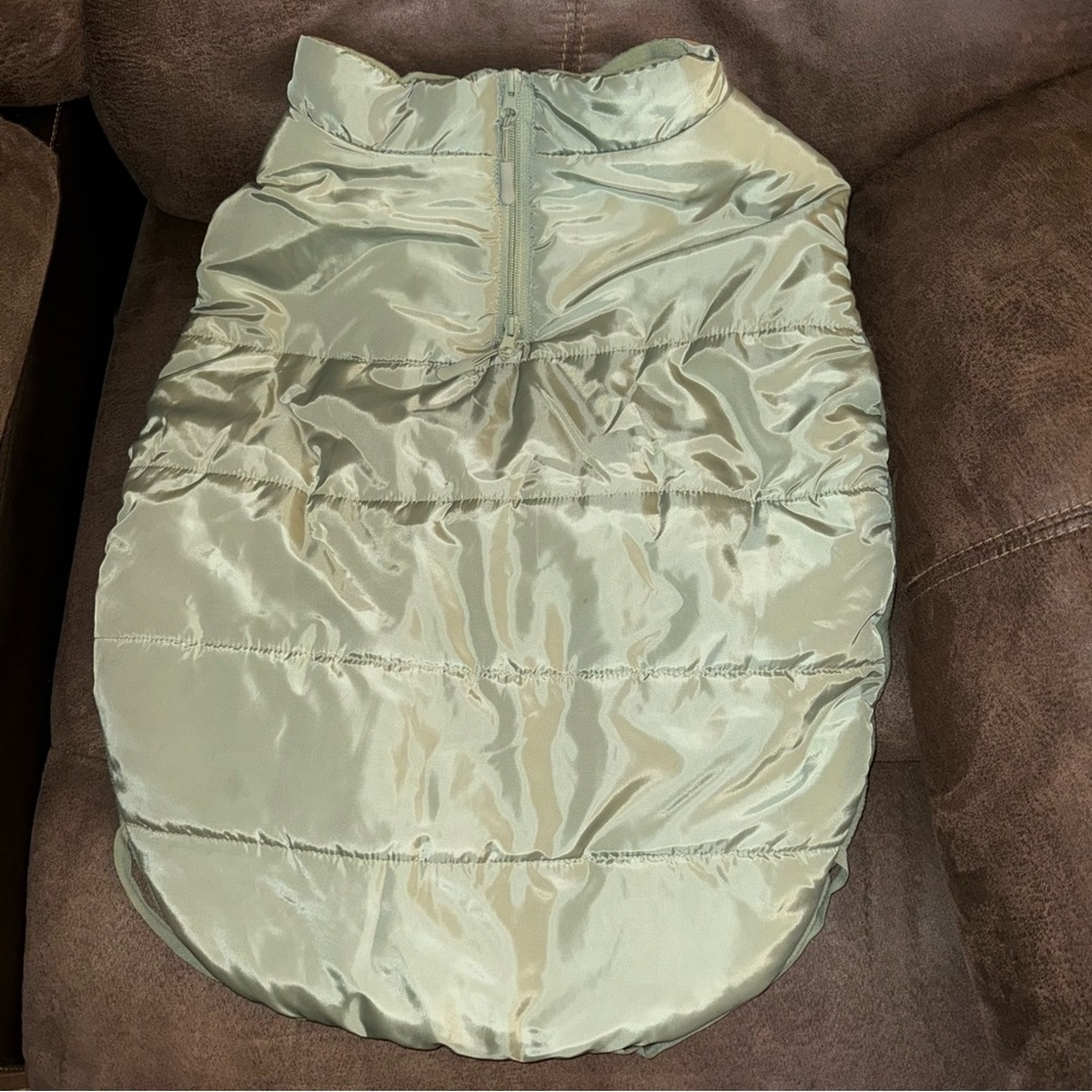 Boots & Barkley Sage green puffer dog jacket, Large